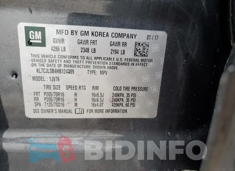 KL7CJLSB4HB124389 Photo# 13