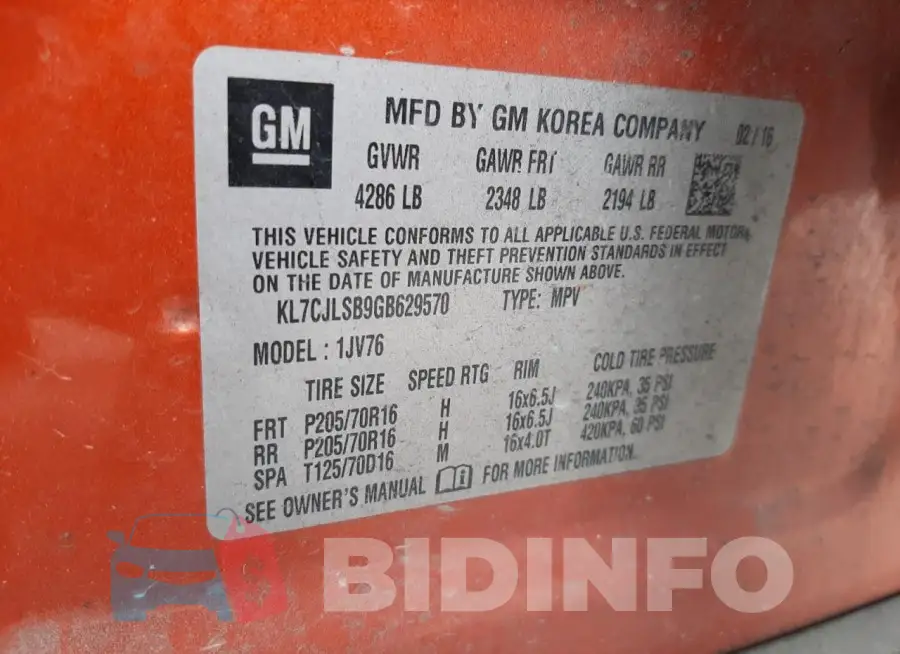 KL7CJLSB9GB629570 Photo# 13