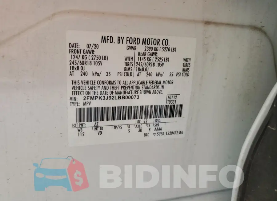 2FMPK3J92LBB00073 Photo# 13