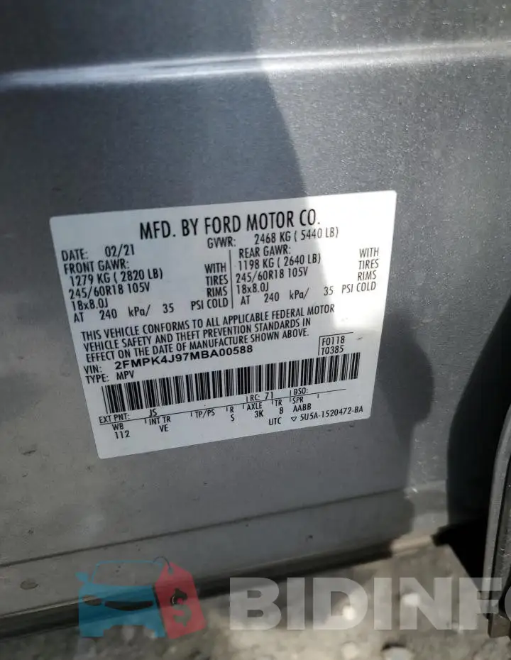 2FMPK4J97MBA00588 Photo# 13