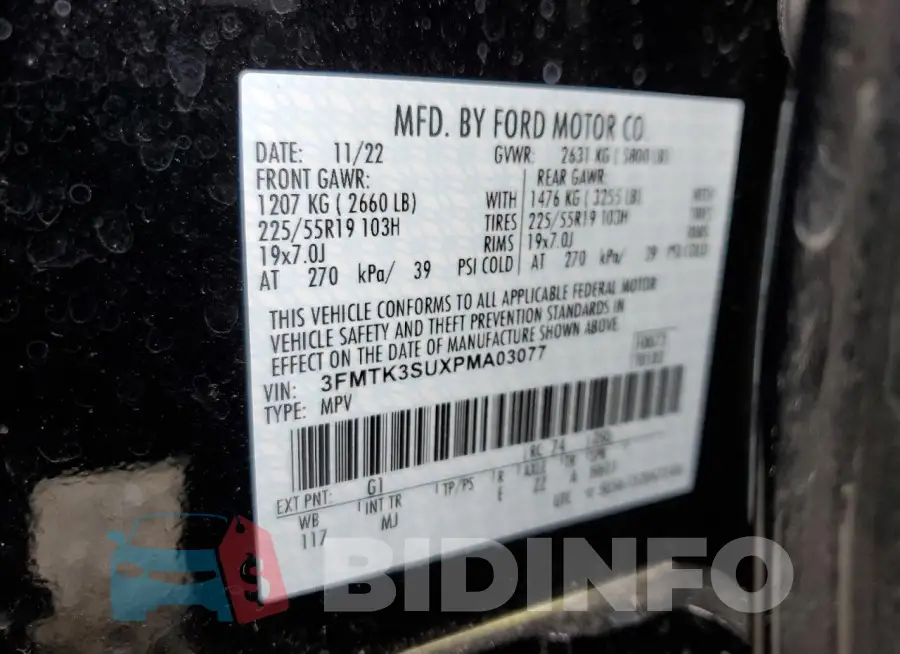 3FMTK3SUXPMA03077 Photo# 13