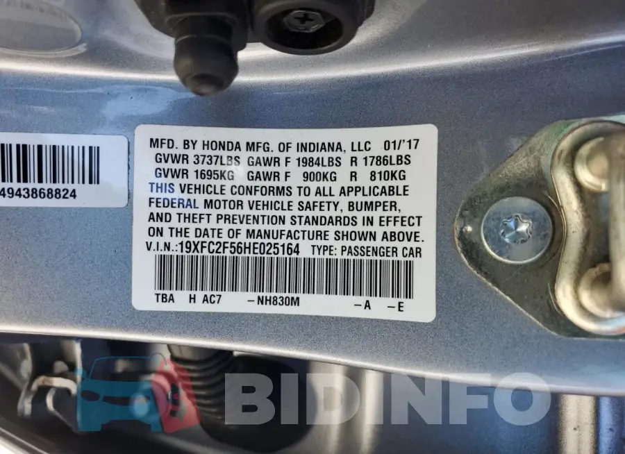 19XFC2F56HE025164 Photo# 12
