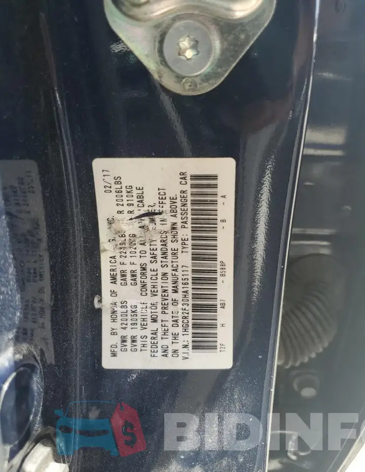 1HGCR2F30HA165117 Photo# 12
