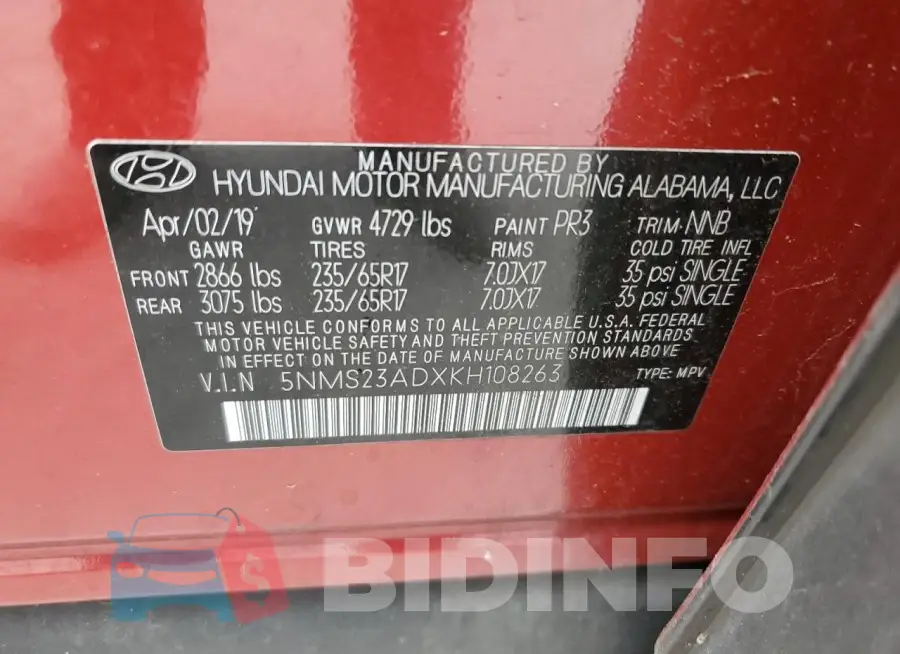 5NMS23ADXKH108263 Photo# 14