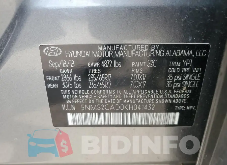 5NMS2CAD0KH041432 Photo# 13