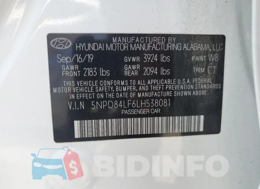 5NPD84LF6LH538081 Photo# 12