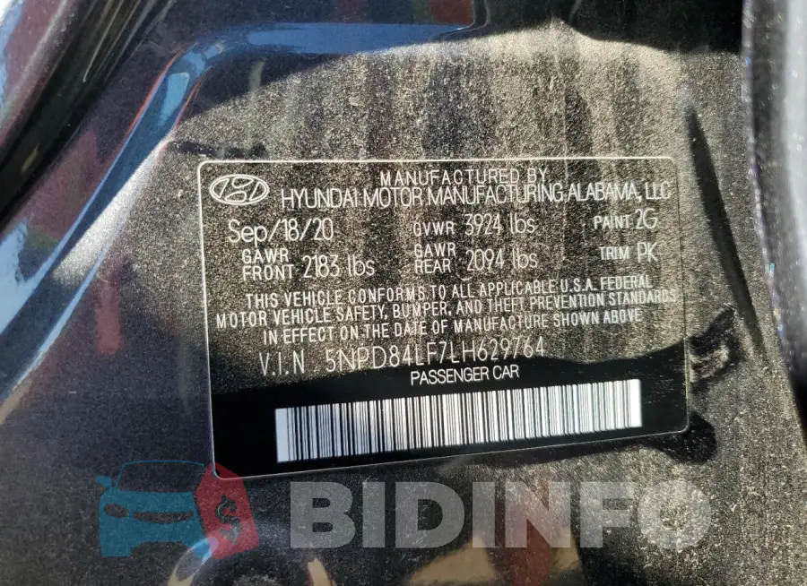 5NPD84LF7LH629764 Photo# 12