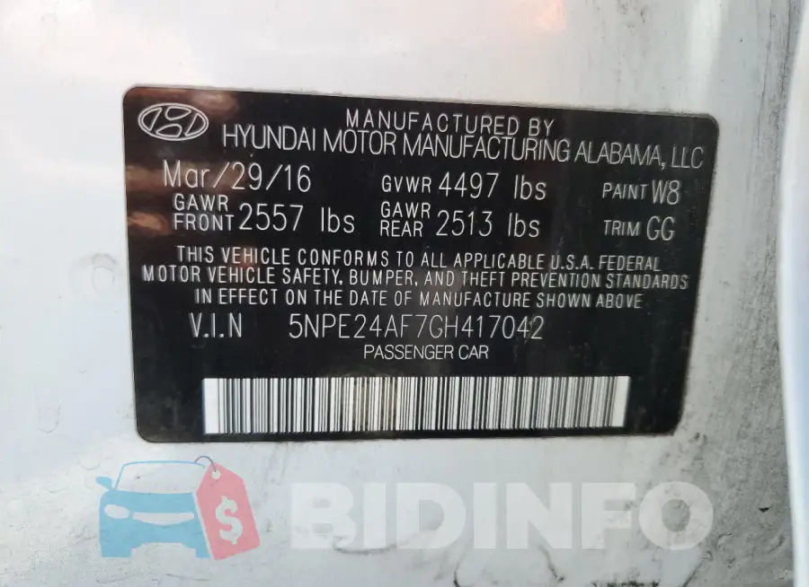 5NPE24AF7GH417042 Photo# 13