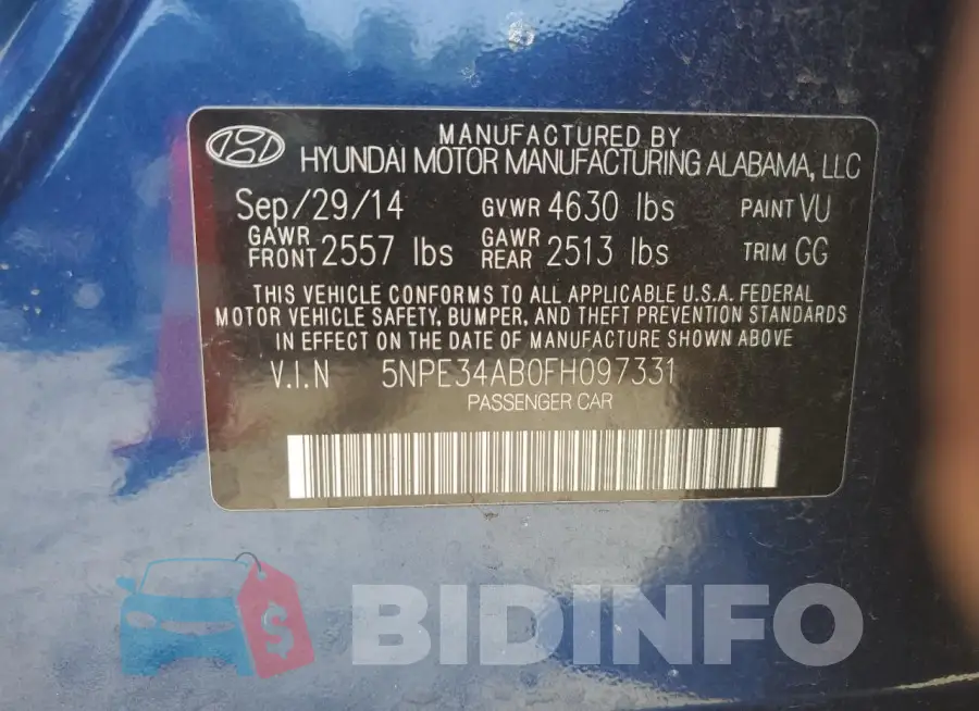 5NPE34AB0FH097331 Photo# 13