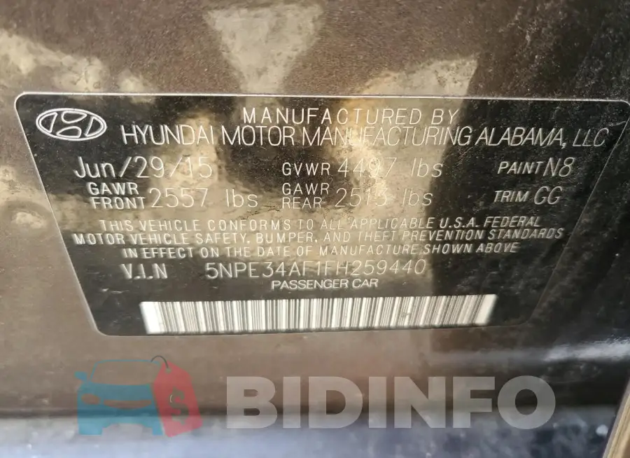 5NPE34AF1FH259440 Photo# 12