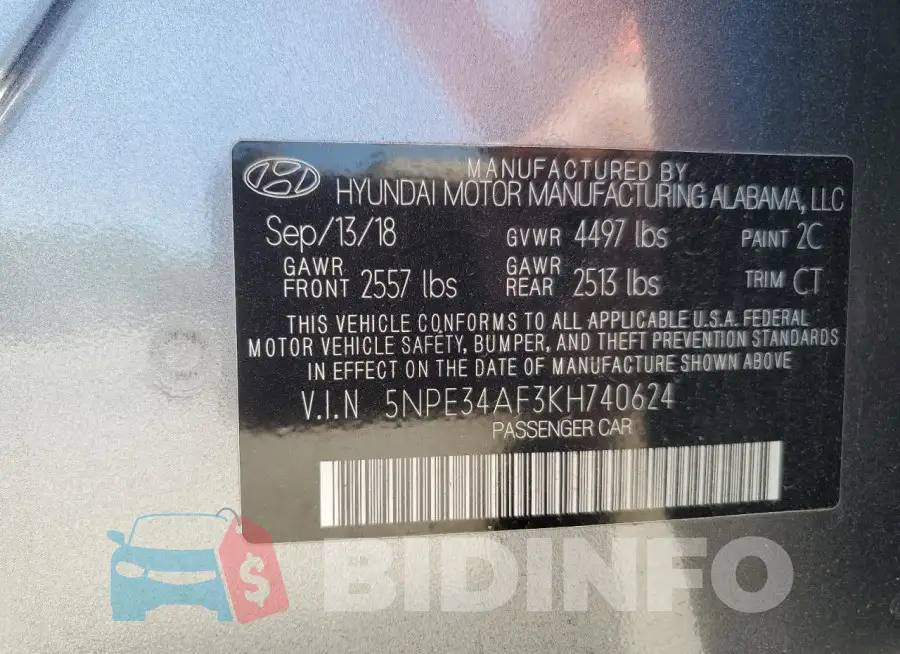 5NPE34AF3KH740624 Photo# 12