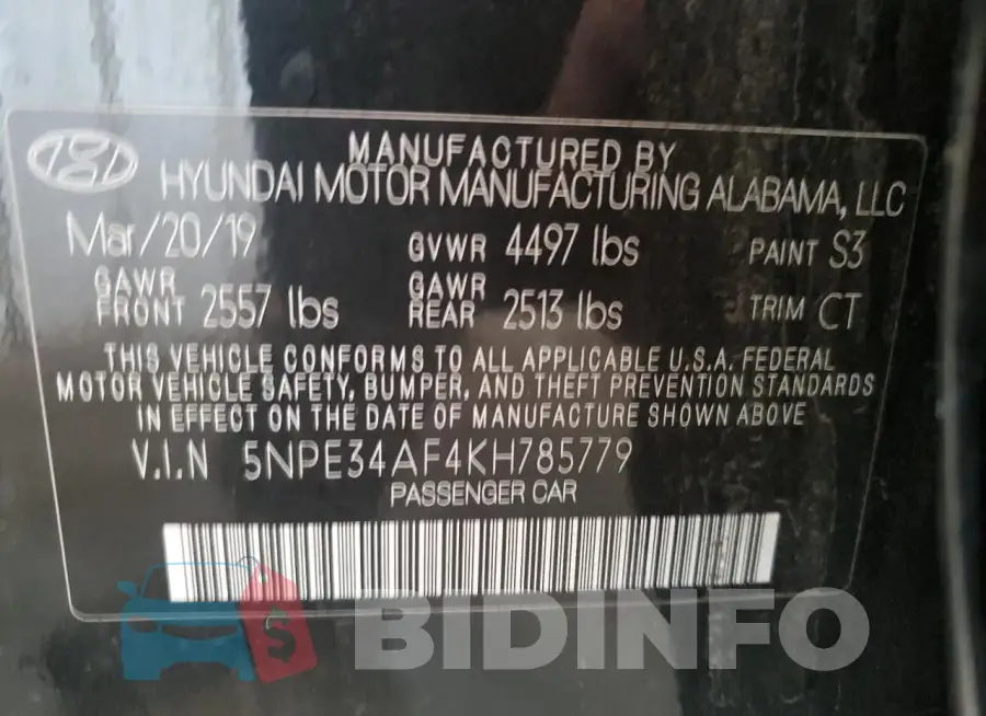 5NPE34AF4KH785779 Photo# 12