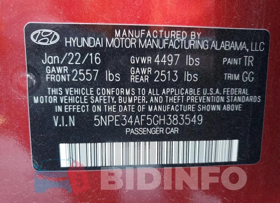 5NPE34AF5GH383549 Photo# 12