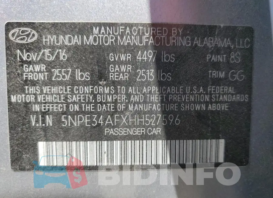 5NPE34AFXHH527596 Photo# 12