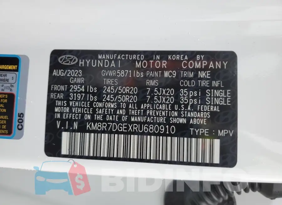 KM8R7DGEXRU680910 Photo# 14