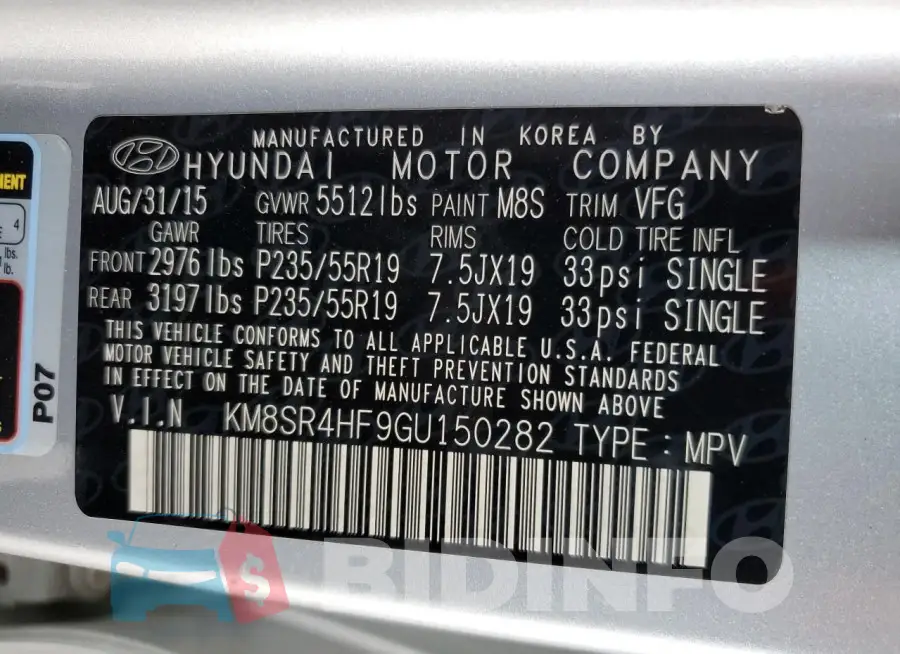 KM8SR4HF9GU150282 Photo# 13