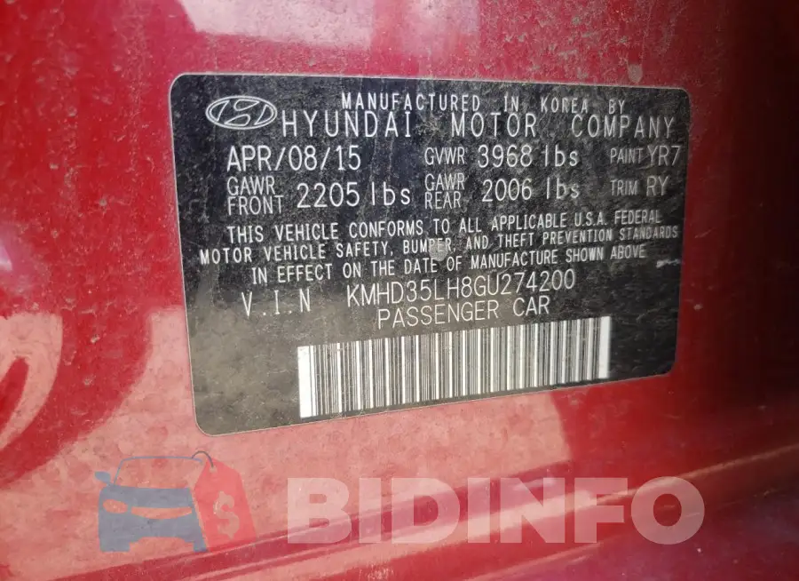 KMHD35LH8GU274200 Photo# 12