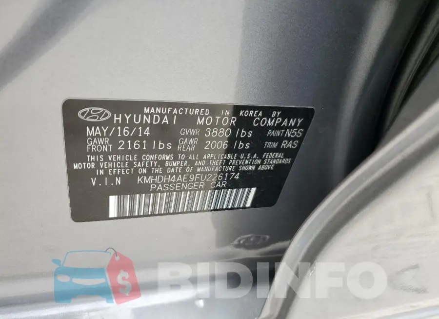 KMHDH4AE9FU226174 Photo# 12