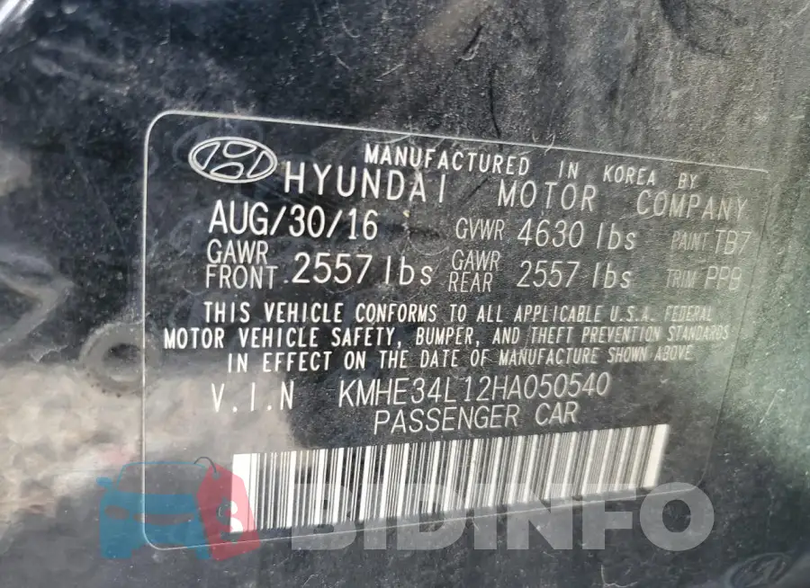 KMHE34L12HA050540 Photo# 13