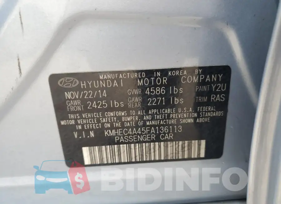 KMHEC4A45FA136113 Photo# 12