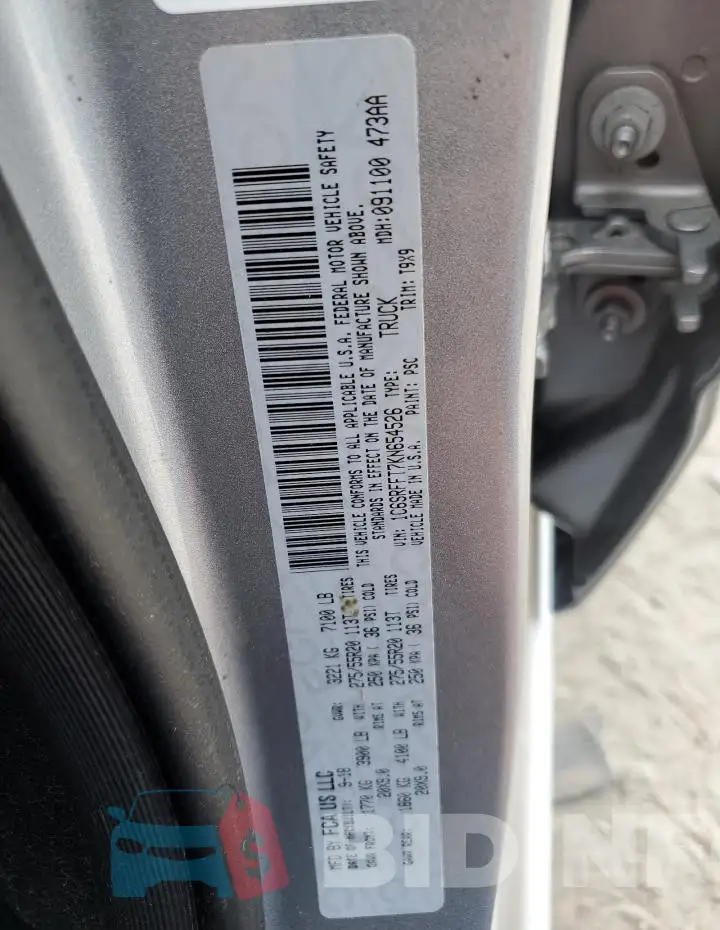 1C6SRFFT7KN654526 Photo# 12