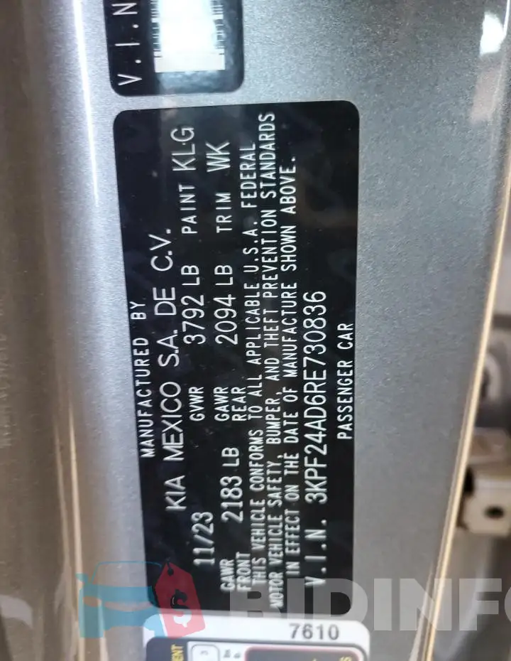 3KPF24AD6RE730836 Photo# 12