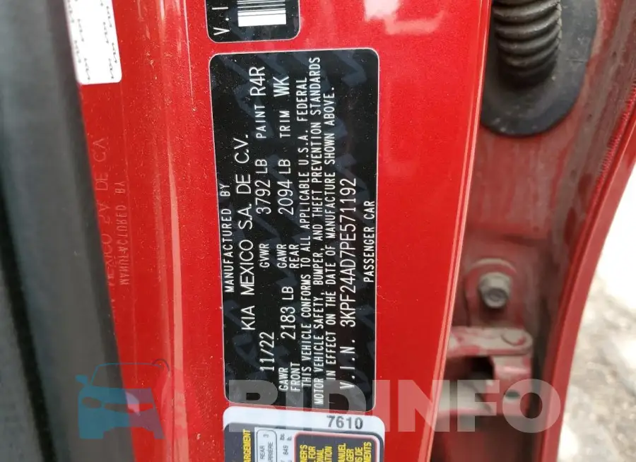 3KPF24AD7PE571192 Photo# 13