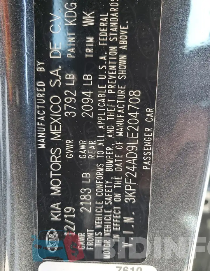 3KPF24AD9LE204708 Photo# 12