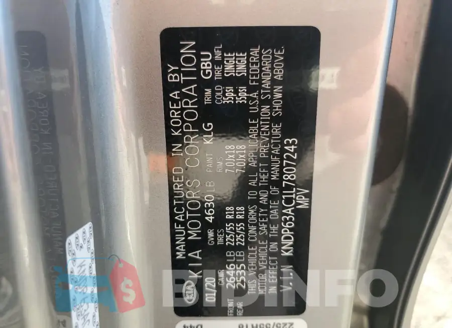 KNDP63AC1L7807243 Photo# 14