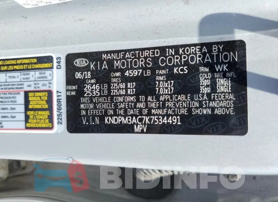 KNDPM3AC7K7534491 Photo# 13
