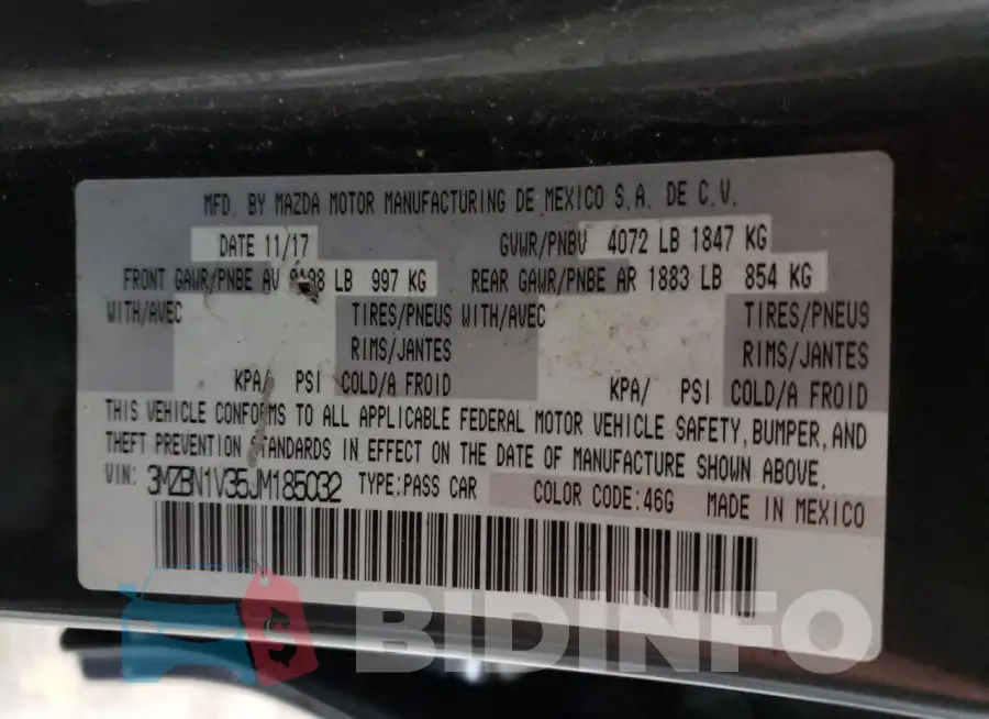 3MZBN1V35JM185032 Photo# 12