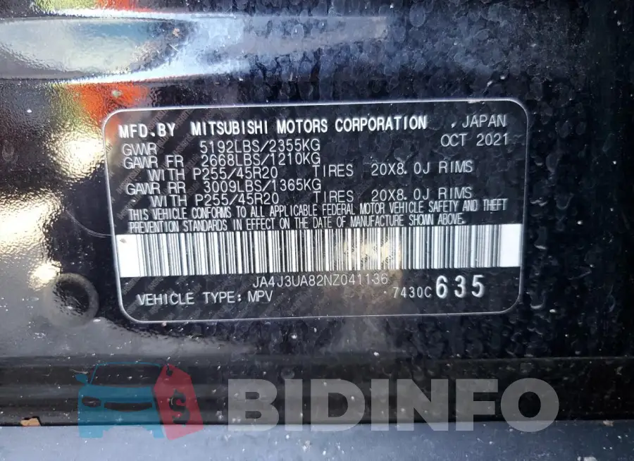 JA4J3UA82NZ041136 Photo# 14
