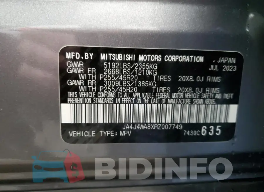 JA4J4WA8XRZ007749 Photo# 14
