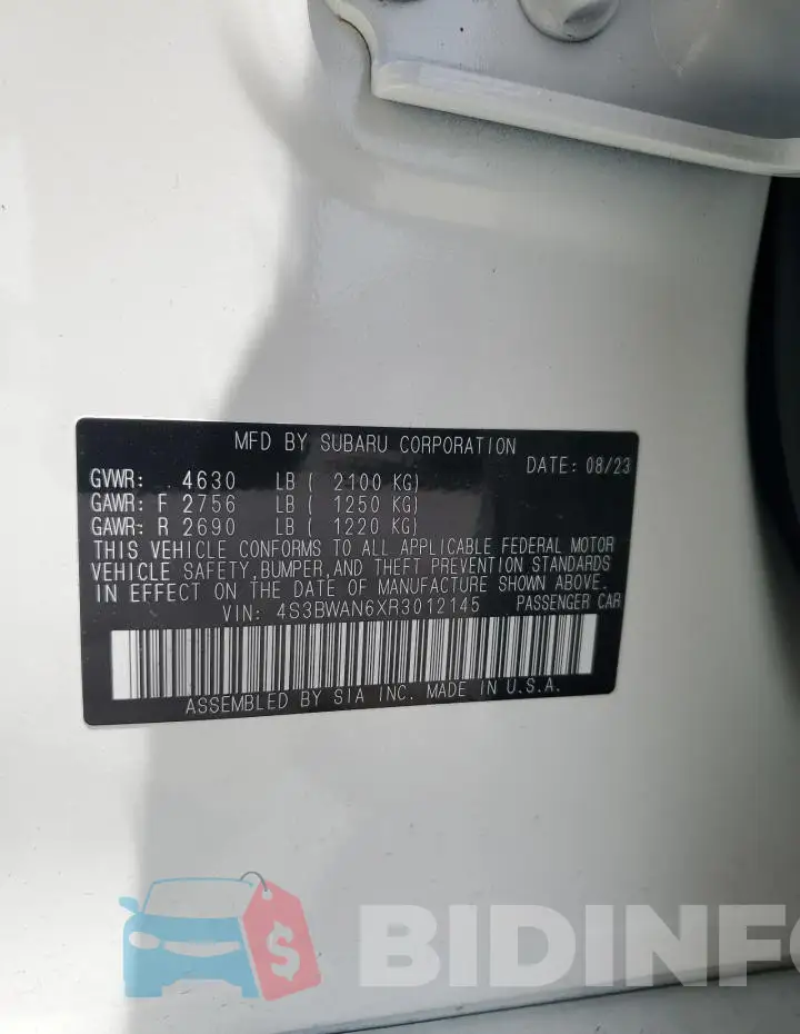 4S3BWAN6XR3012145 Photo# 12