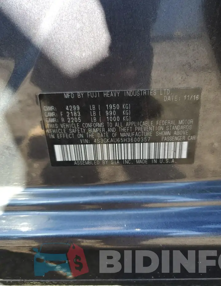 4S3GKAU65H3600357 Photo# 12