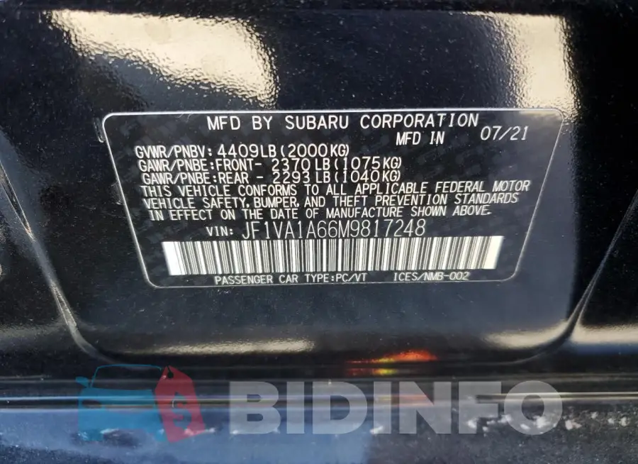 JF1VA1A66M9817248 Photo# 13