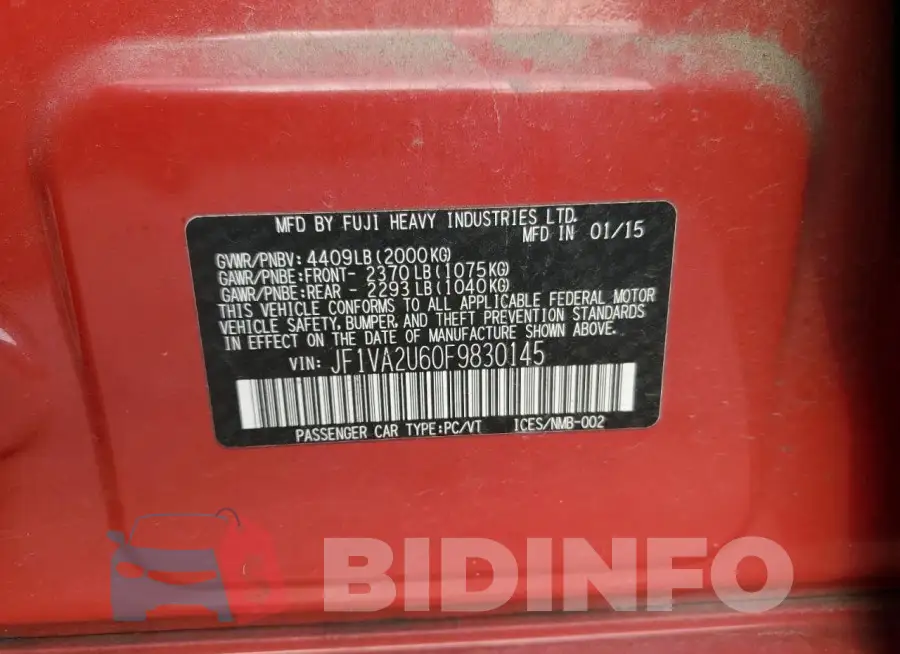 JF1VA2U60F9830145 Photo# 12