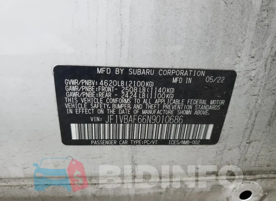 JF1VBAF66N9010686 Photo# 12