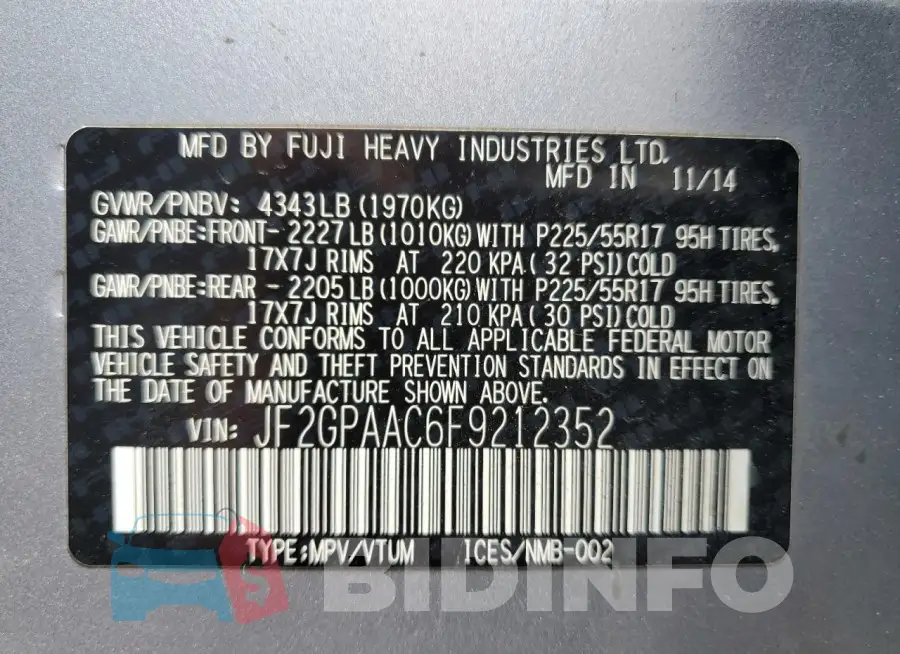 JF2GPAAC6F9212352 Photo# 12