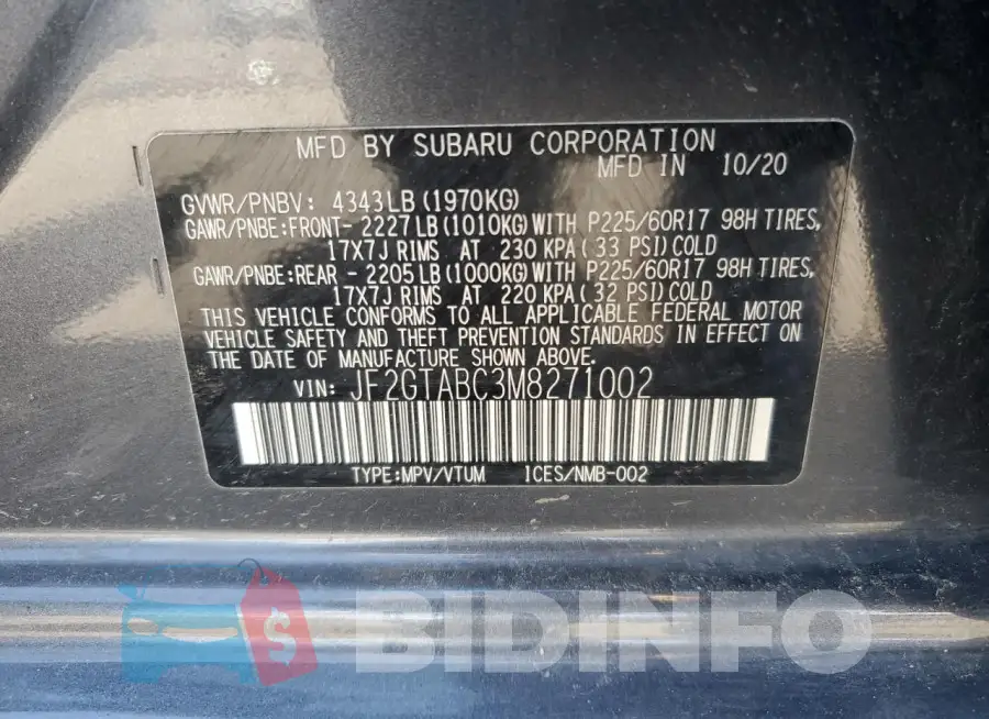 JF2GTABC3M8271002 Photo# 12