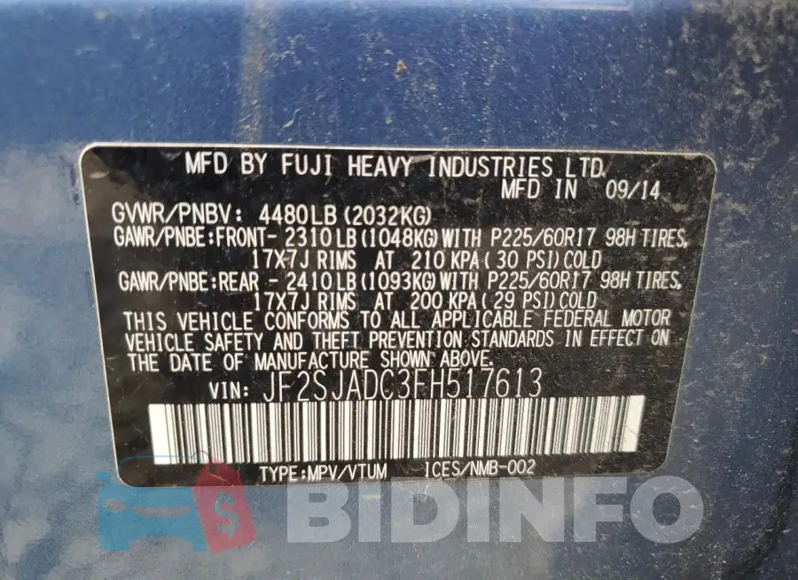 JF2SJADC3FH517613 Photo# 13
