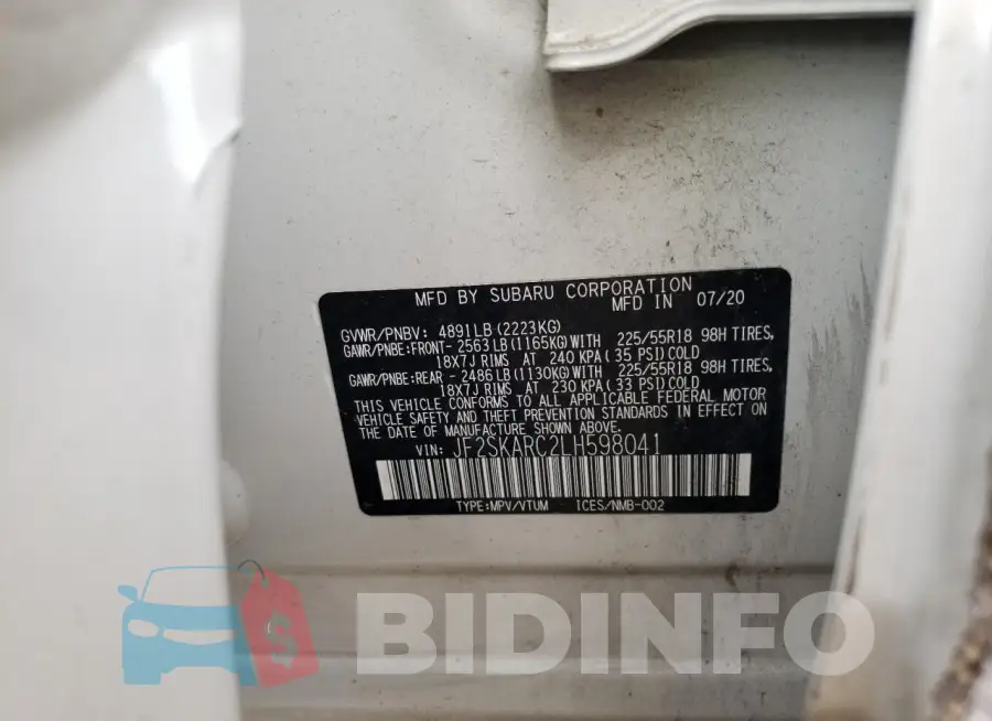 JF2SKARC2LH598041 Photo# 13