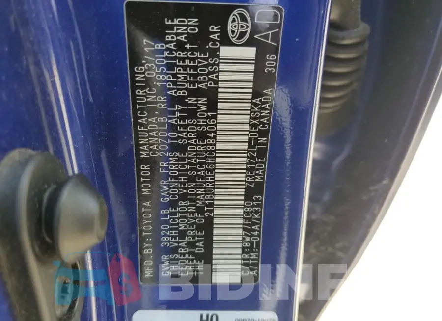 2T1BURHE6HC884061 Photo# 12