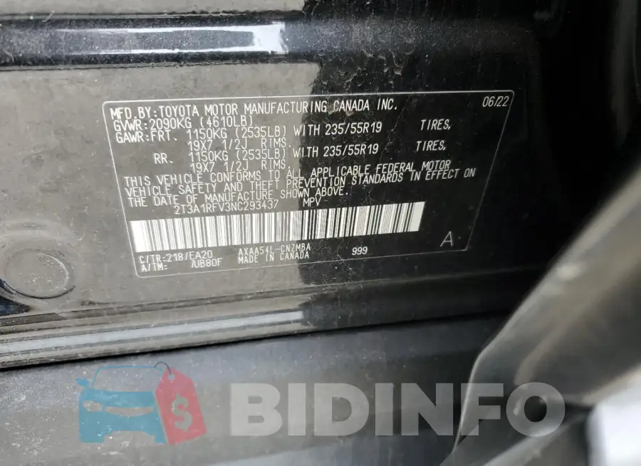 2T3A1RFV3NC293437 Photo# 13