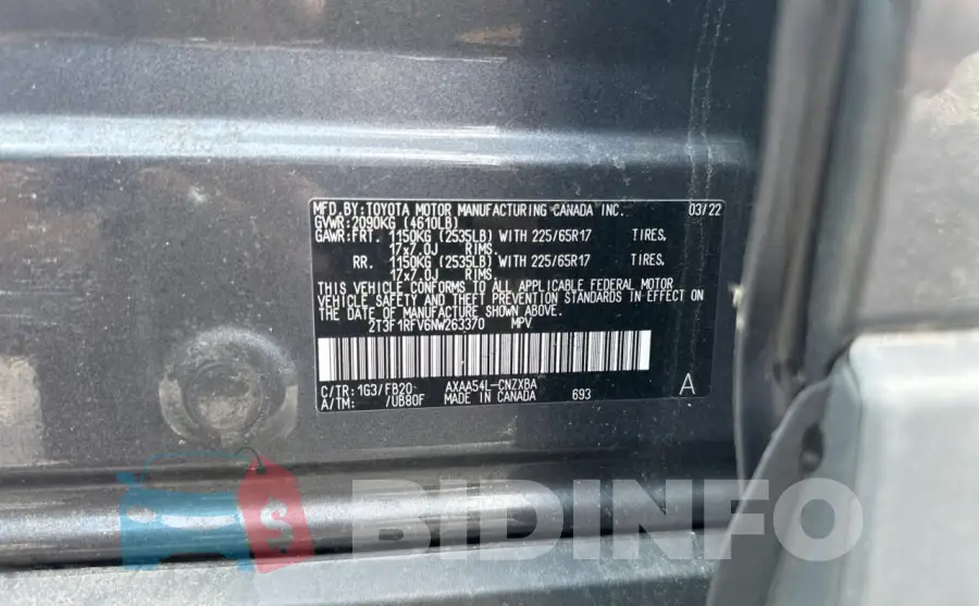2T3F1RFV6NW263370 Photo# 10