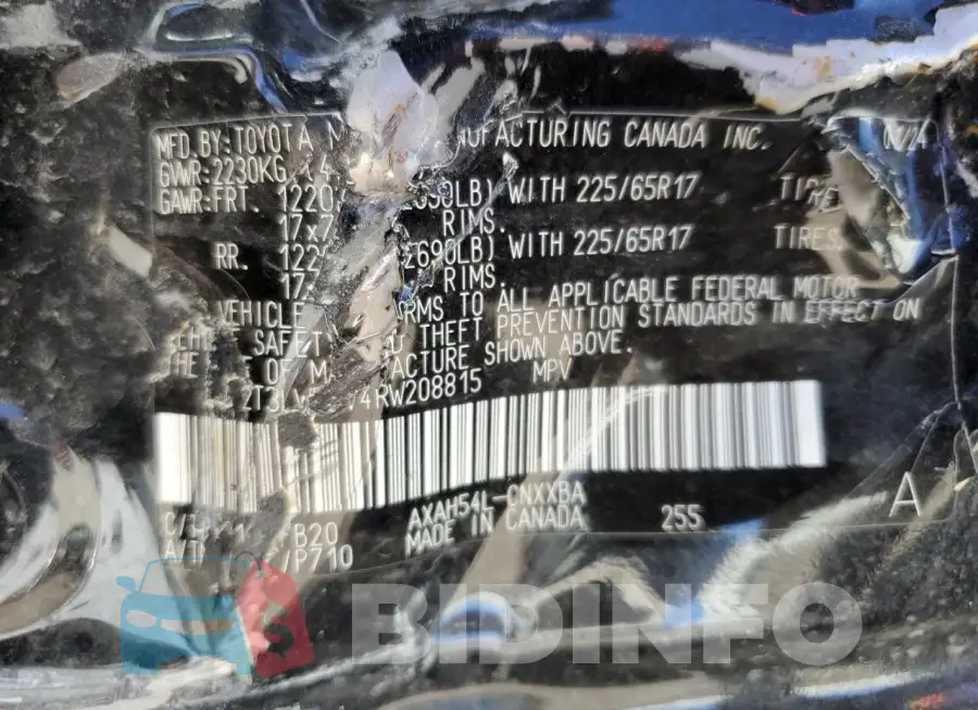 2T3LWRFV4RW208815 Photo# 13