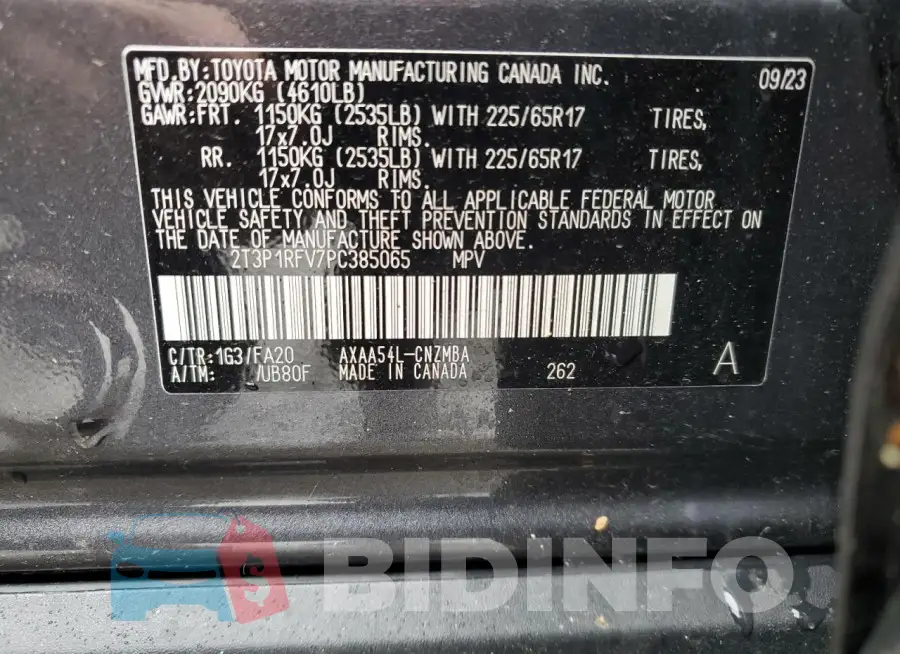 2T3P1RFV7PC385065 Photo# 13