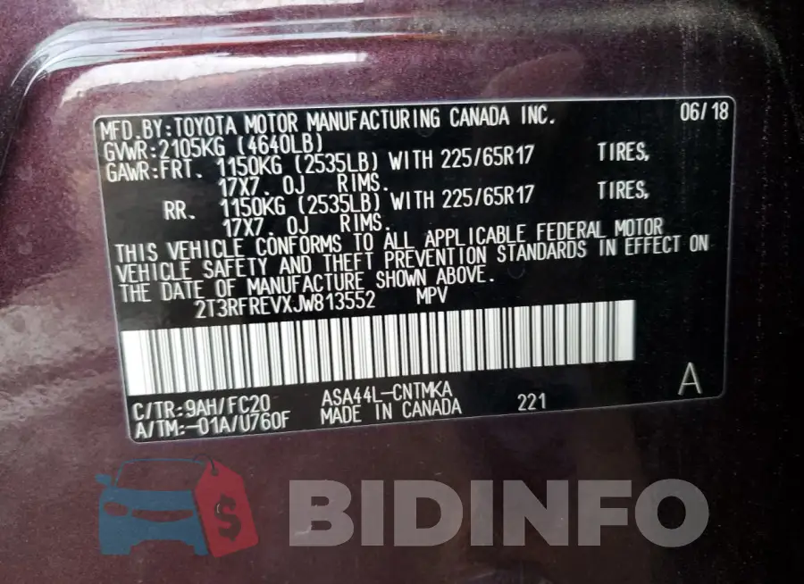 2T3RFREVXJW813552 Photo# 12