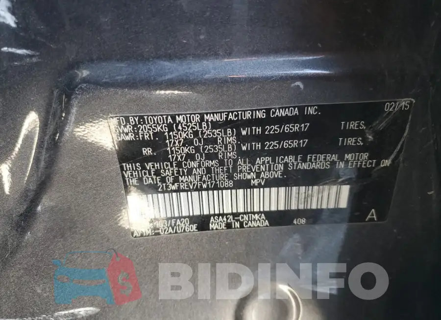 2T3WFREV7FW171088 Photo# 12