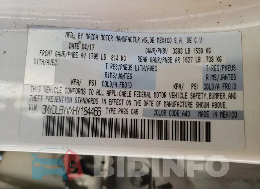 3MYDLBYVXHY184466 Photo# 12